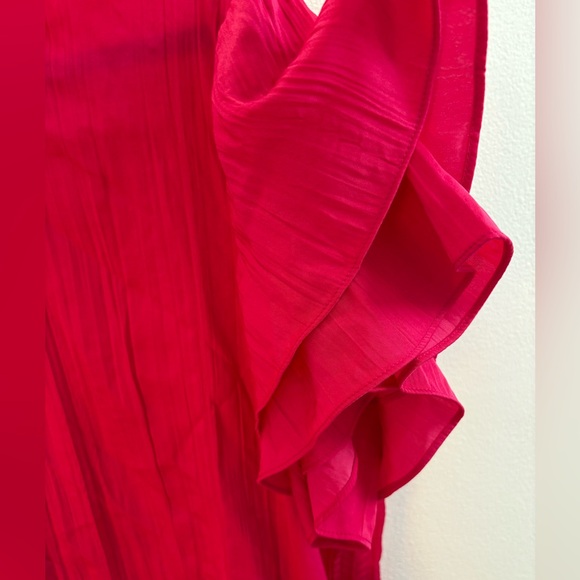 NWOT Vince Camuto Hot Pink Ruffle Sleeve Blouse XL - Picture 4 of 5